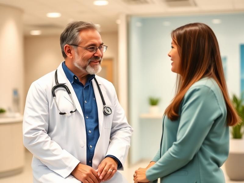 Physician reviewing patient bloodwork results