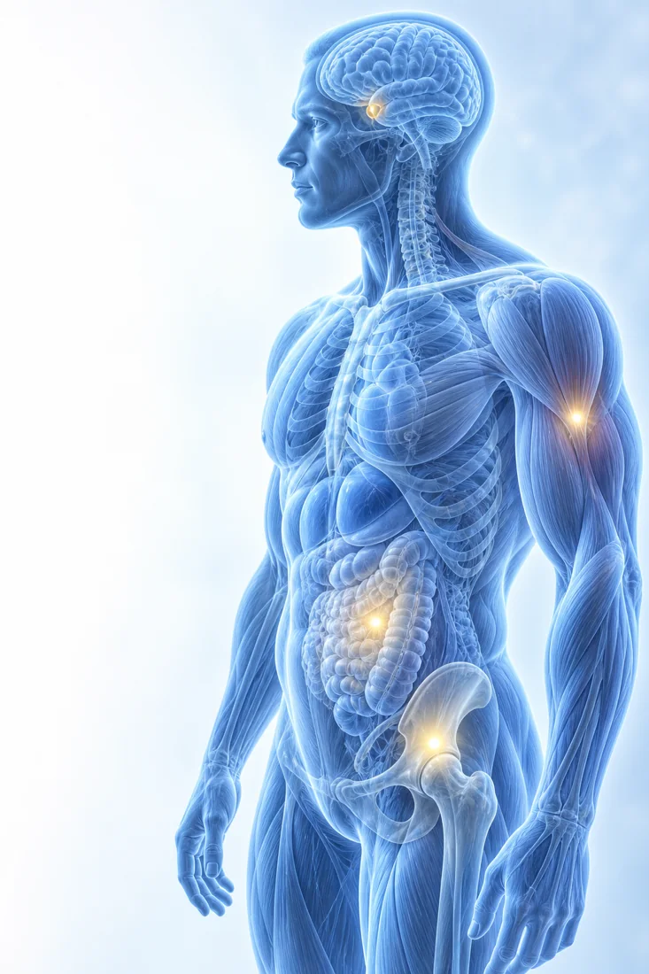 Conceptual illustration of hormone signaling research